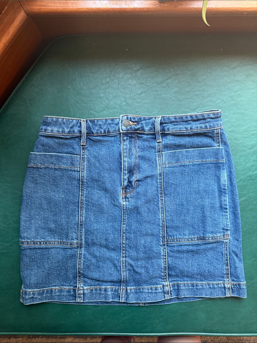 Old Navy Blue Denim Patch-Pocket Mini Skirt